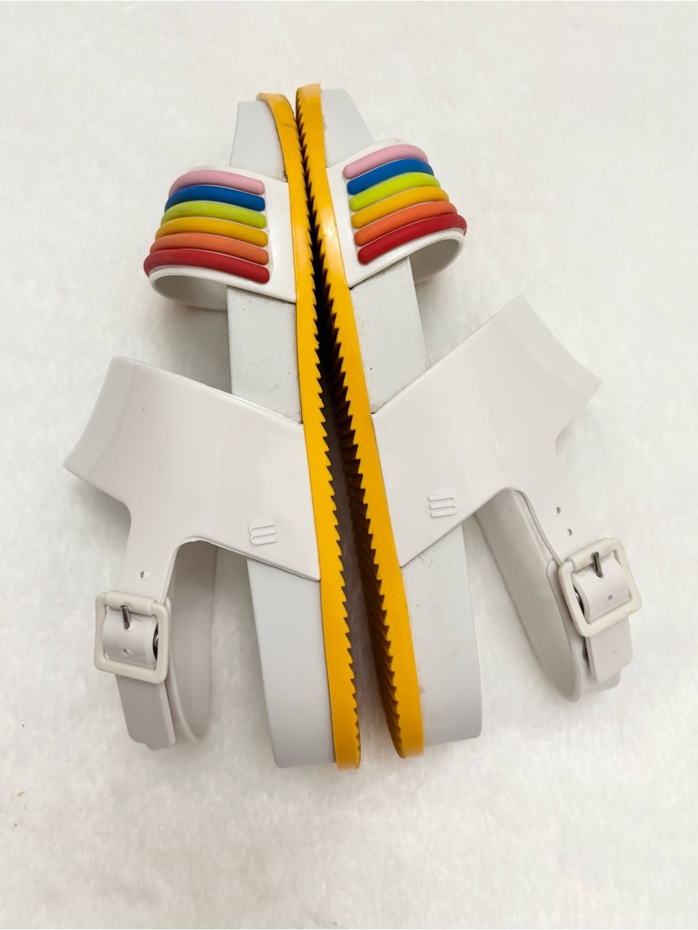 Mini Melissa Mel Cosmic Rainbow Strap Buckle Jelly Beach Sandal Girls Size 2Y - Picture 7 of 9
